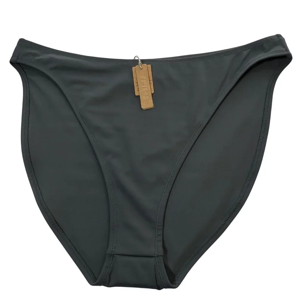 SKIMS‎ Shaping Swim Dipped Bikini Bottom Lot of 2 Marble Gunmetal 3X
